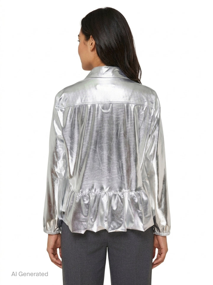 Metallic Ruffle Shirt | Melitta Baumeister | Club21 - back