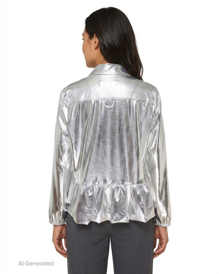 Metallic Ruffle Shirt | Melitta Baumeister | Club21 - back