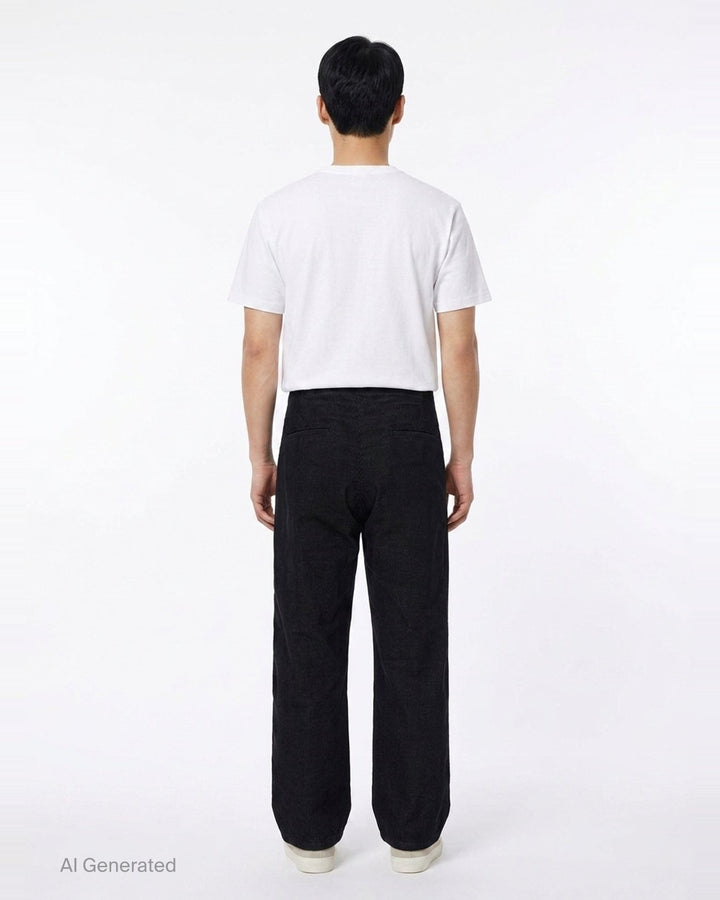 Corduroy Wide Straight Pants | Mihara Yasuhiro | Club21 - back
