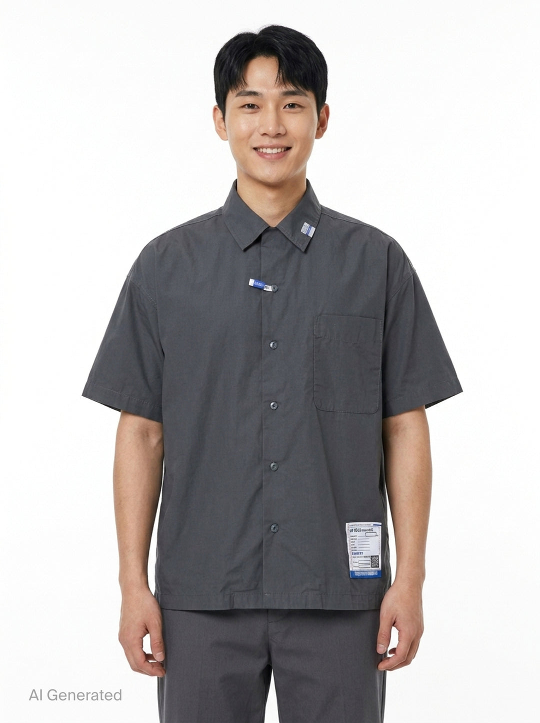 Cotton High Density Short Sleeve Shirt | Mihara Yasuhiro | Club21 - front