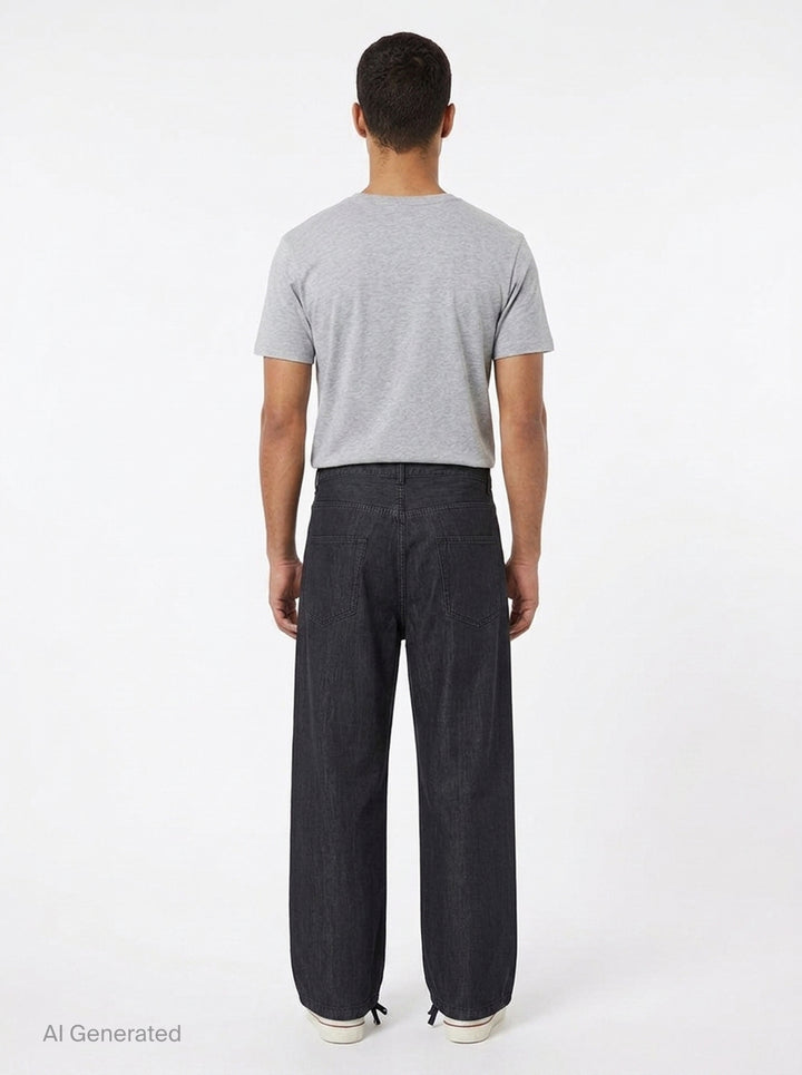 Cotton Tencel Denim Baggy Pants | Mihara Yasuhiro | Club21 - back