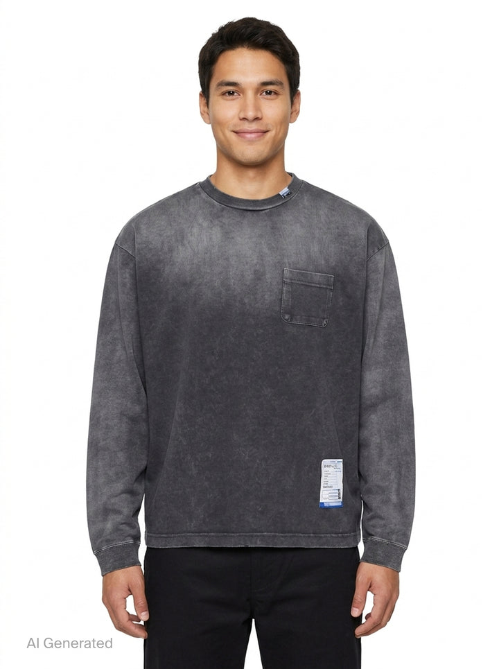 Distressed Long Sleeve Tee | Mihara Yasuhiro | Club21 - front