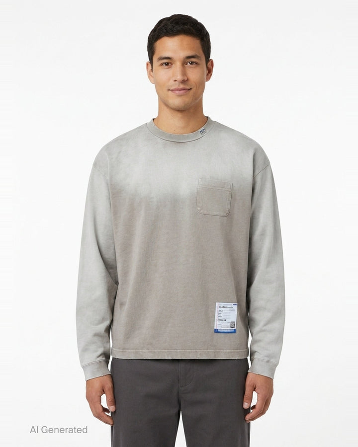 Distressed Long Sleeve Tee | Mihara Yasuhiro | Club21 - front