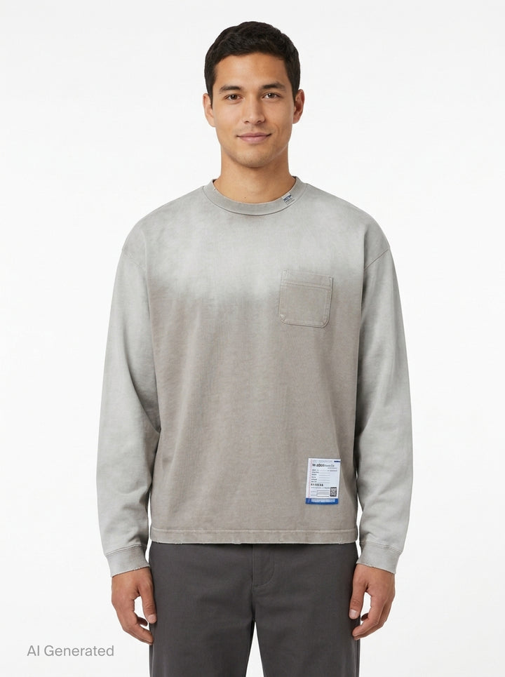Distressed Long Sleeve Tee | Mihara Yasuhiro | Club21 - front