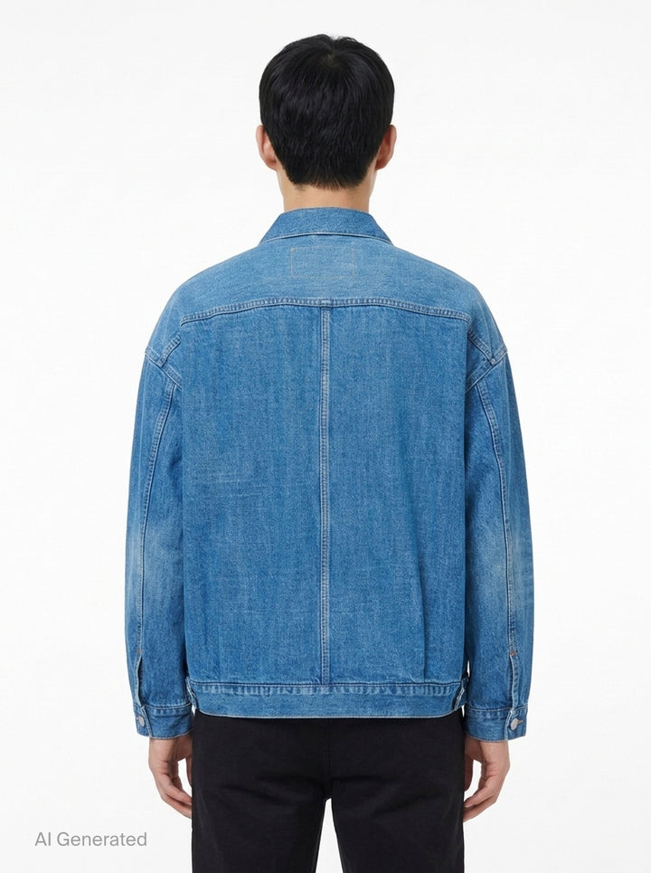 Hard Washed Selvedge Denim Jacket | Mihara Yasuhiro | Club21 - back