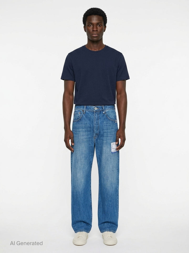 Hard Washed Selvedge Straight Jeans | Mihara Yasuhiro | Club21 - front