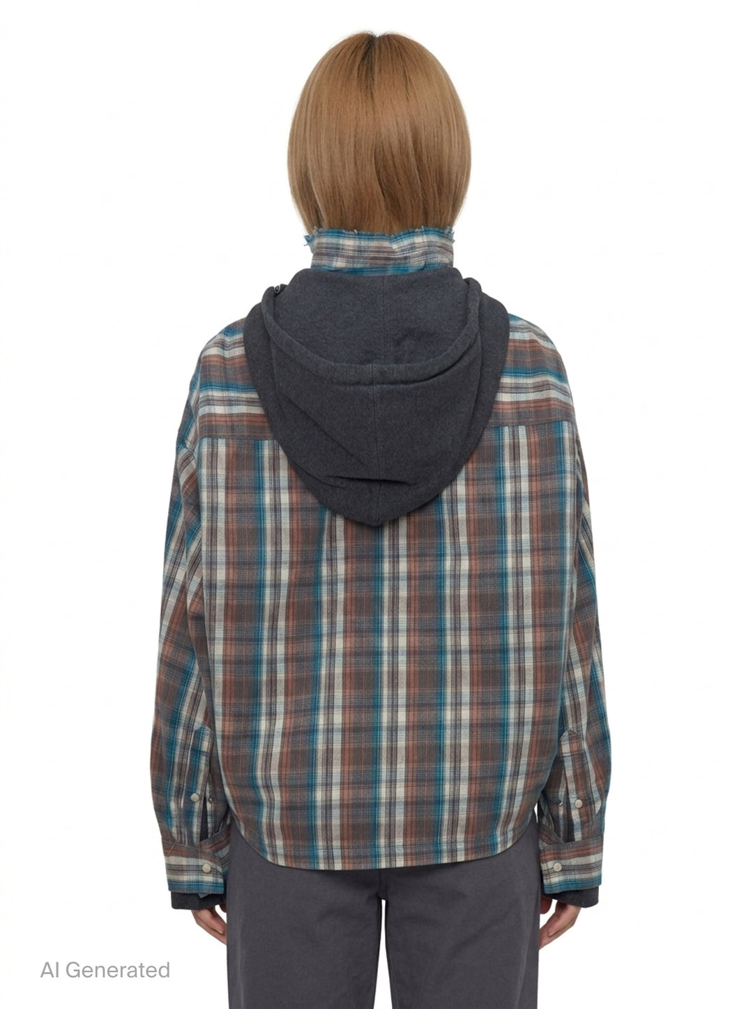 Hooded Check Shirt | Mihara Yasuhiro | Club21 - back