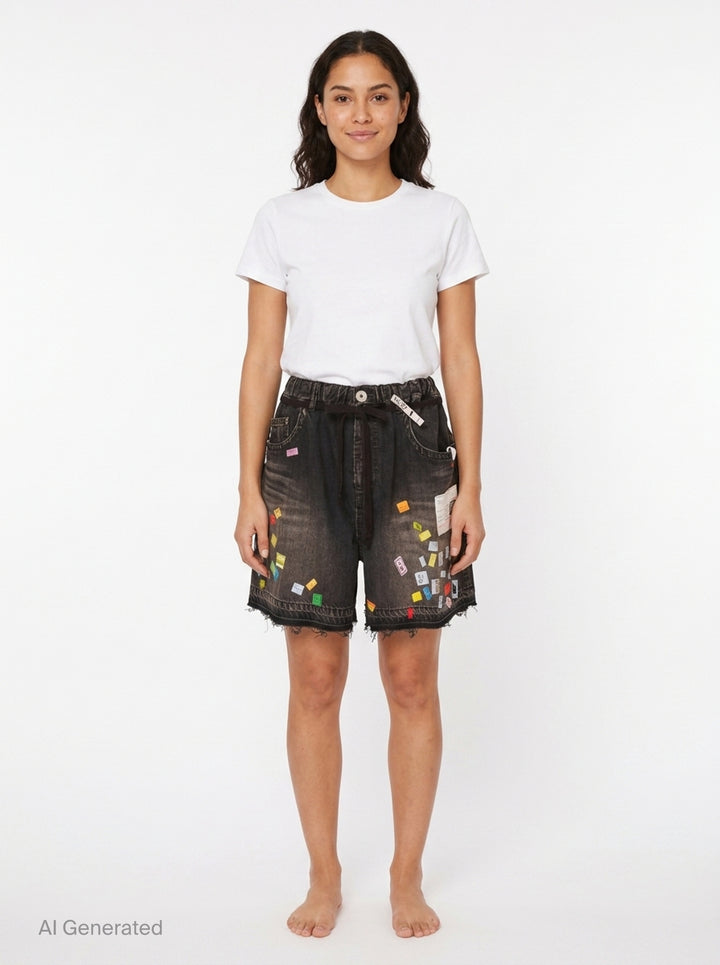 Huge Detail Denim Shorts | Mihara Yasuhiro | Club21 - front