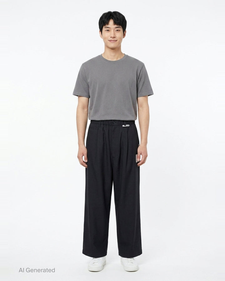 Layered Twill Wide-Leg Pants | Mihara Yasuhiro | Club21 - front