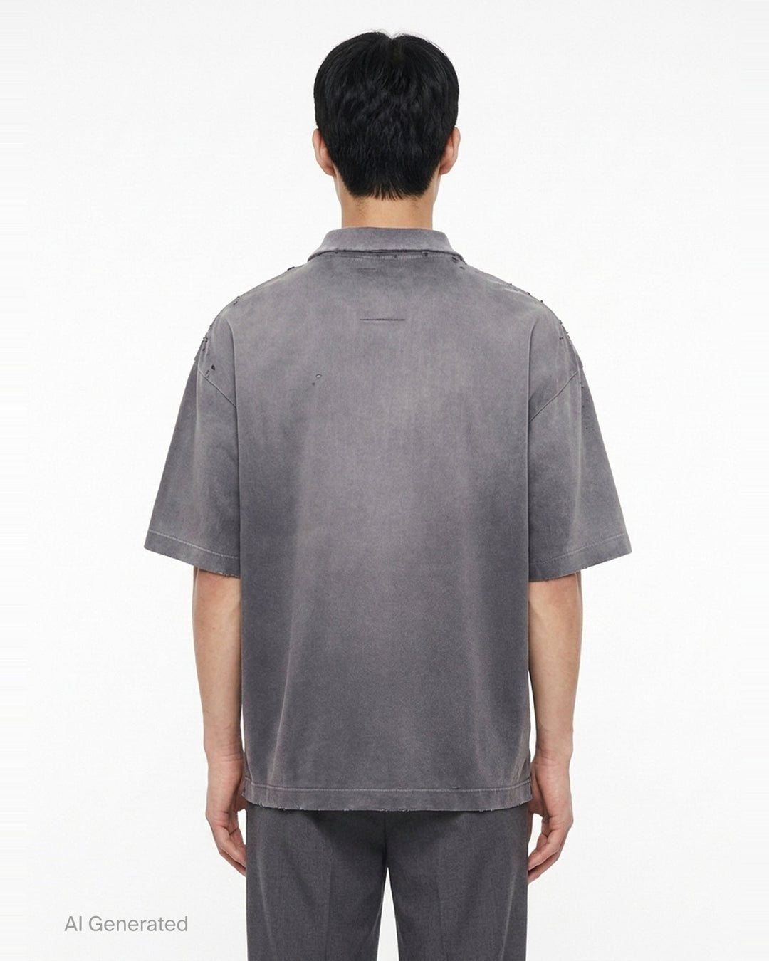 Sun Faded Collared Tee | Mihara Yasuhiro | Club21 - back