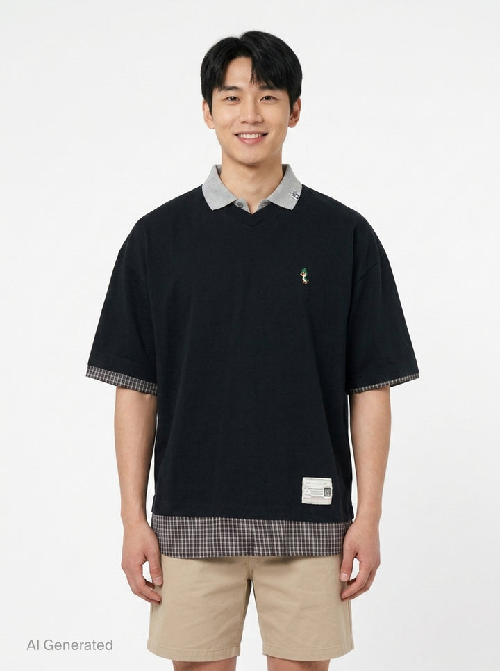 Triple Layered Polo Tee | Mihara Yasuhiro | Club21 - front
