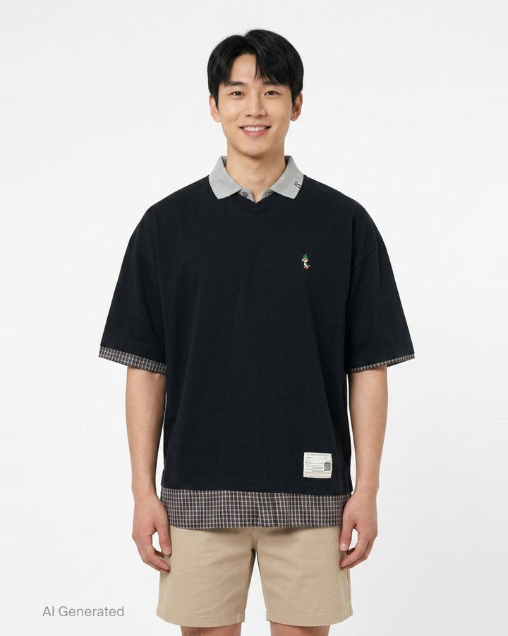 Triple Layered Polo Tee | Mihara Yasuhiro | Club21 - front