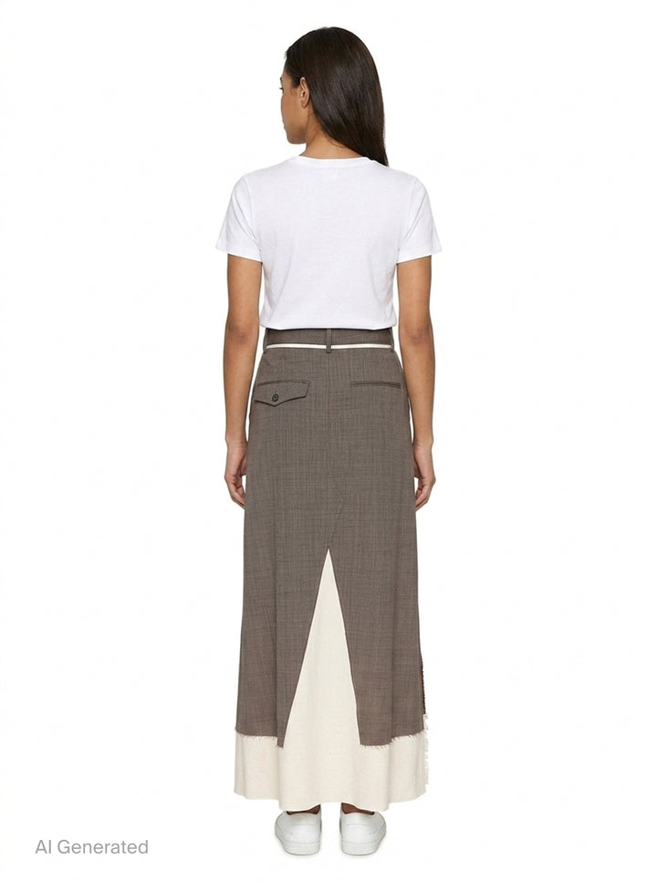 Wool Slacks Combined Skirt | Mihara Yasuhiro | Club21 - back