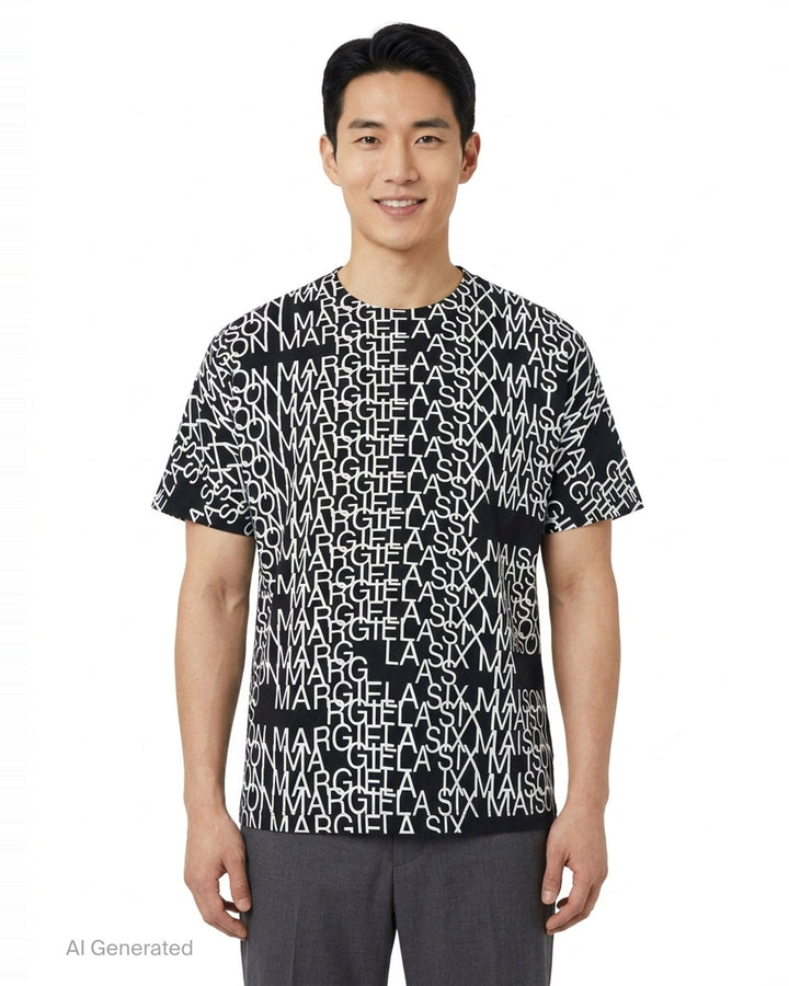 All-Over Logo Print Tee | MM6 Maison Margiela | Club21 - front