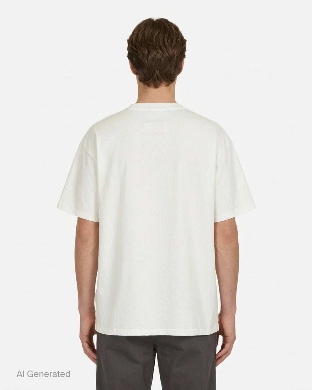 White oversized MM6 Maison Margiela cotton jersey T-shirt with a tonal arched 'Margiela 6 Est 1997' print on the chest - back