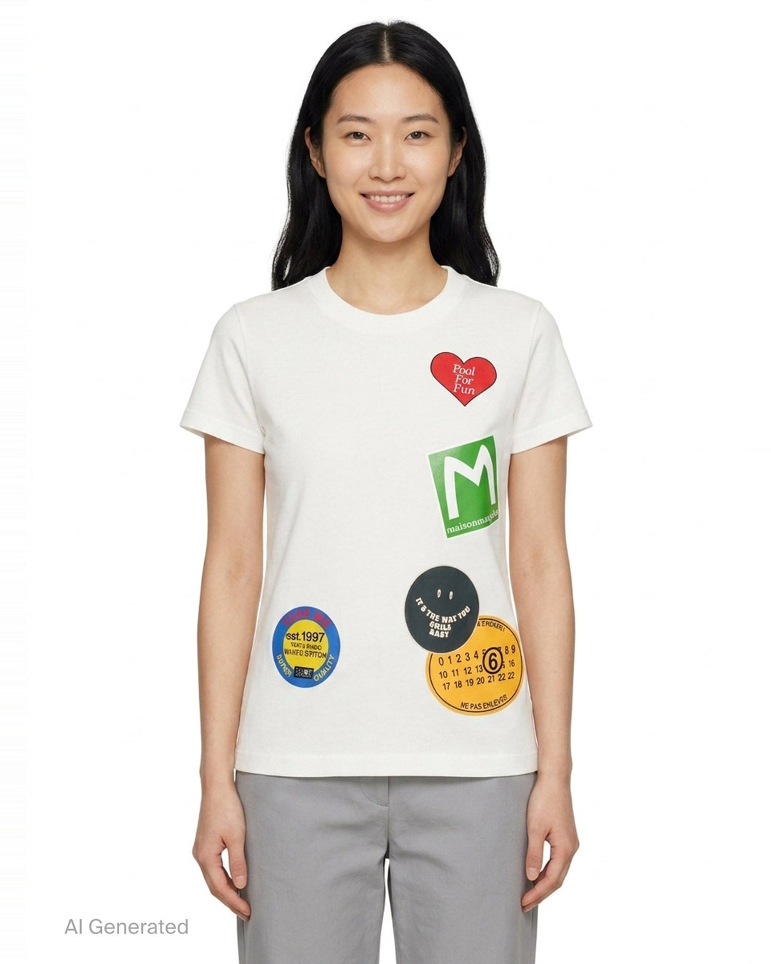 Sticker Print Heavy Cotton Tee | MM6 Maison Margiela | Club21 - front