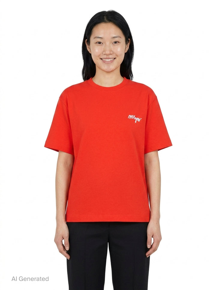 Brushstroke Logo T-Shirt | MSGM | Club21 - front