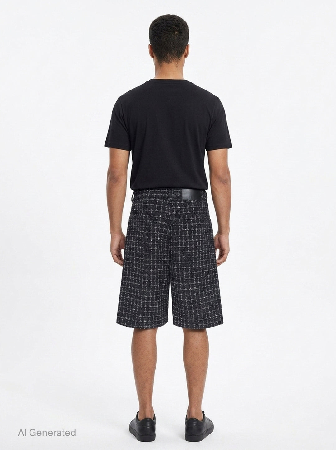 Checkered Tweed Bermuda Shorts | MSGM | Club21 - back