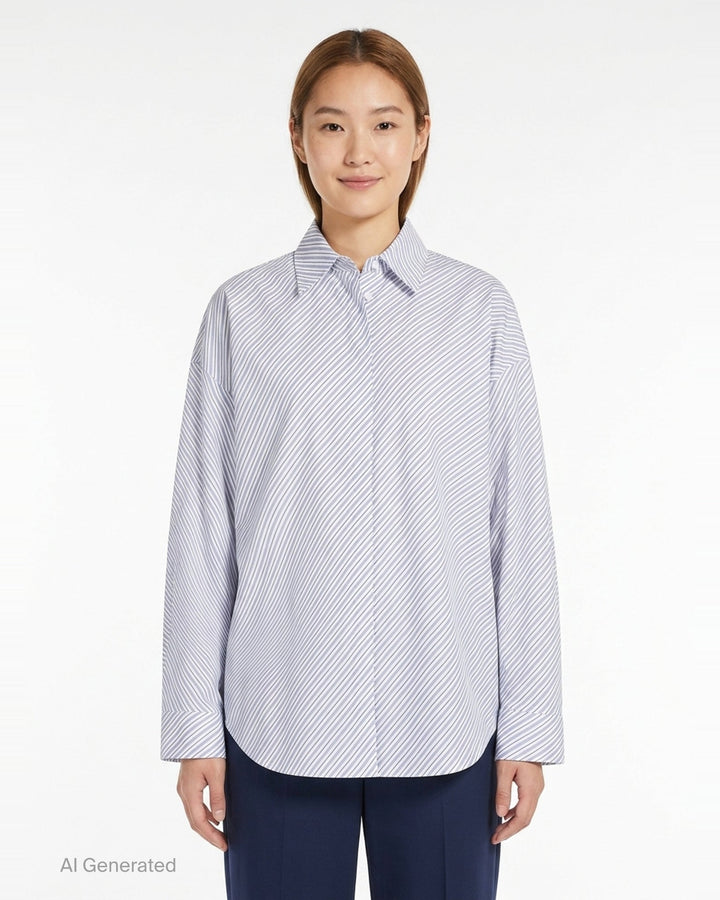 Diagonal Stripes Shirt | MSGM | Club21 - front