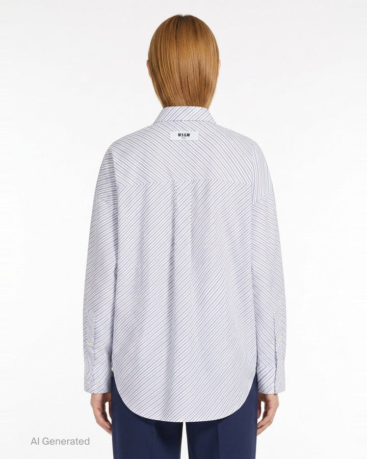 Diagonal Stripes Shirt | MSGM | Club21 - back