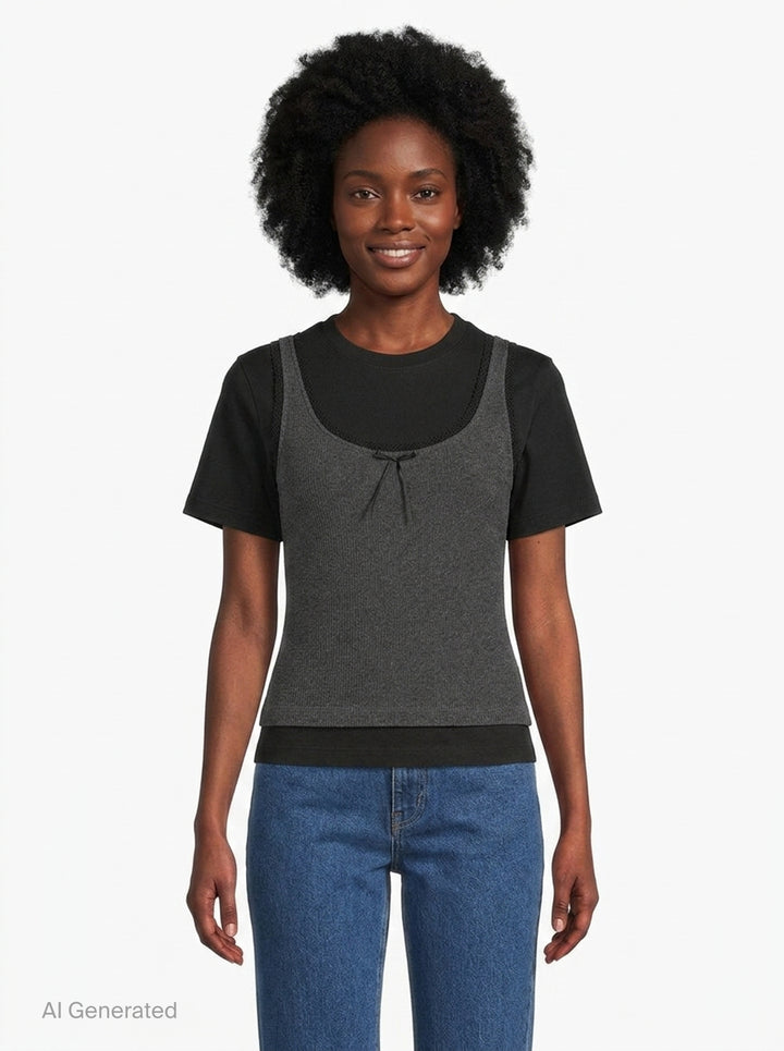 Layered Tank Top Tee | MSGM | Club21 - front