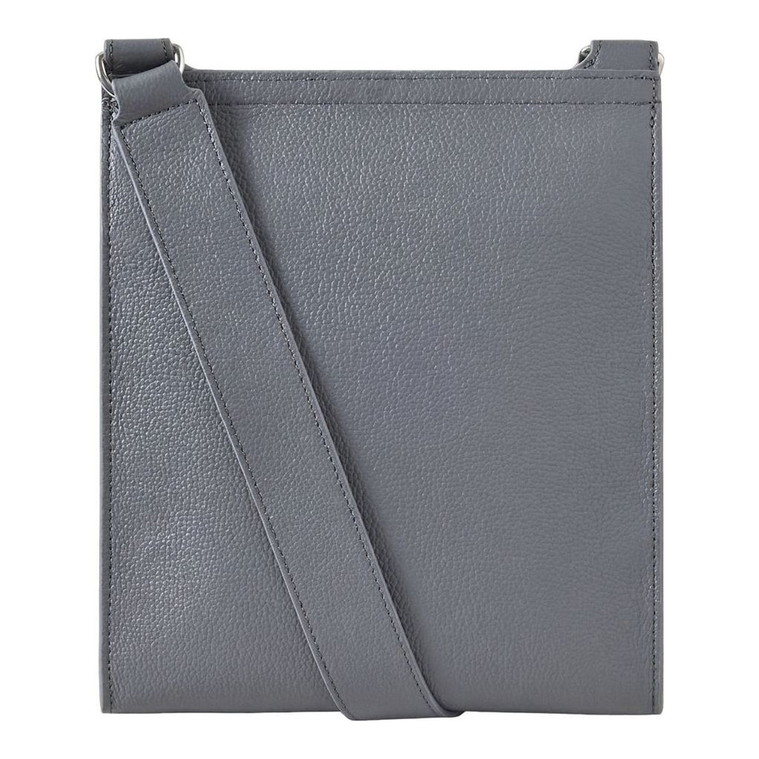 Mulberry Antony Medium Crossbody Bag in navy pebbled leather with silver-tone postman's lock closure and adjustable shoulder strap, photographed on a white background - packshot