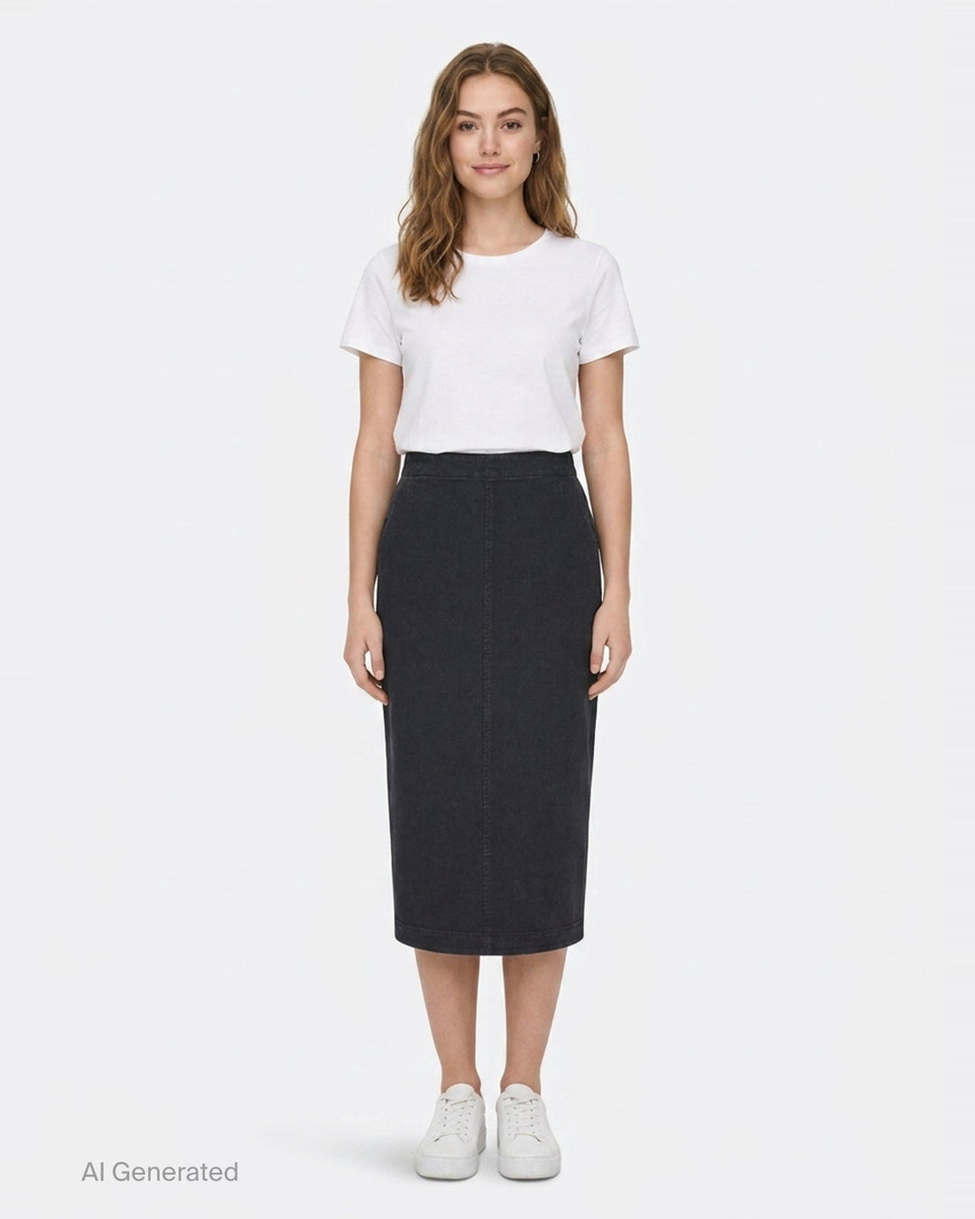 Black Denim Midi Skirt | N°21 | Club21 - front
