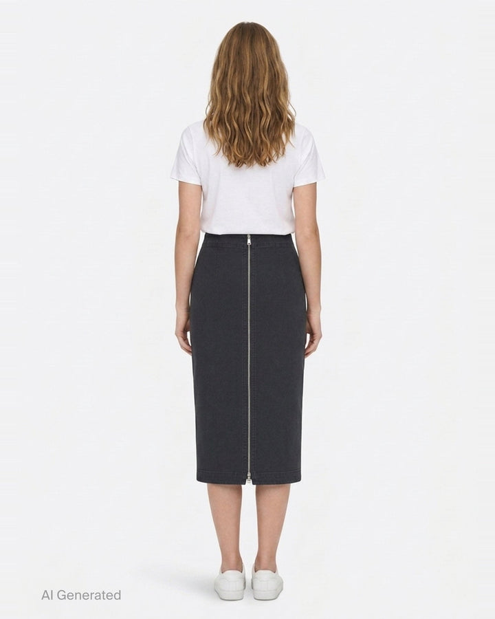 Black Denim Midi Skirt | N°21 | Club21 - back