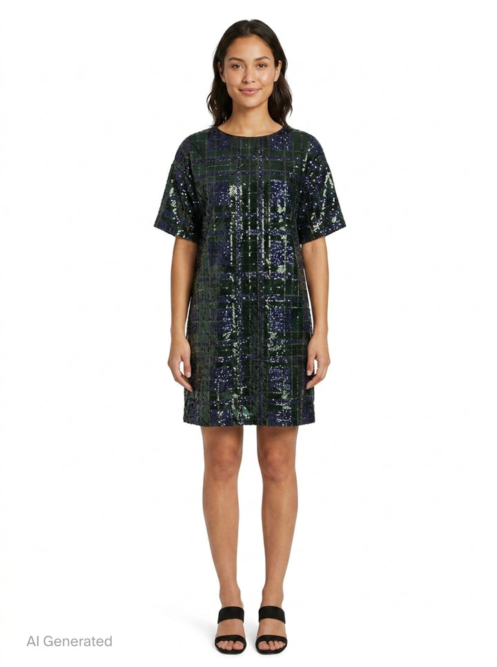 Sequin Plaid Woven Dress | N°21 | Club21 - front