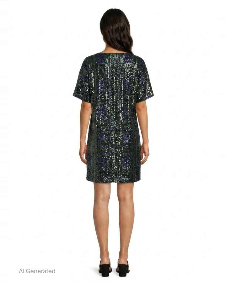 Sequin Plaid Woven Dress | N°21 | Club21 - back