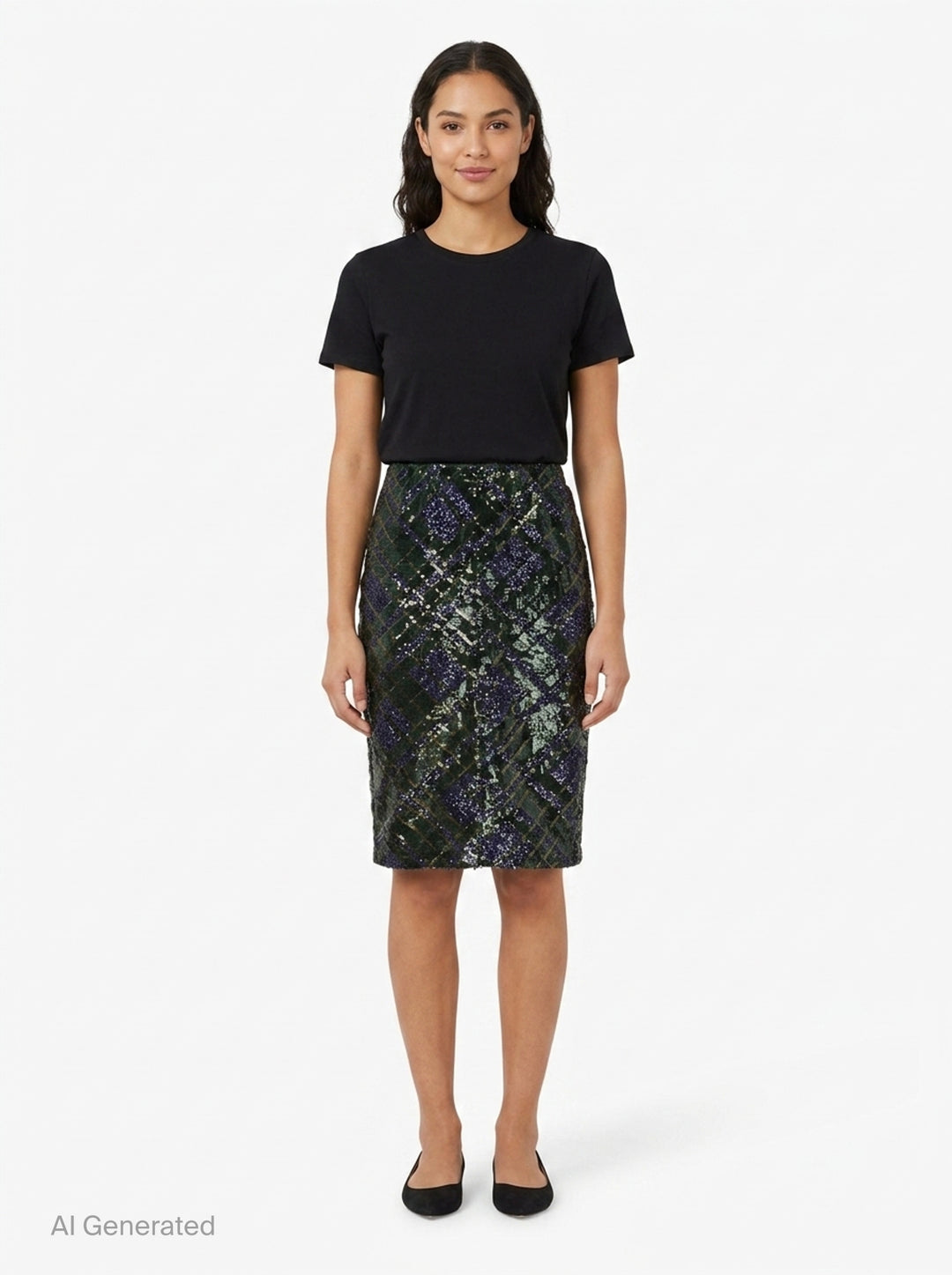 Sequin Tartan Pencil Skirt | N°21 | Club21 - front