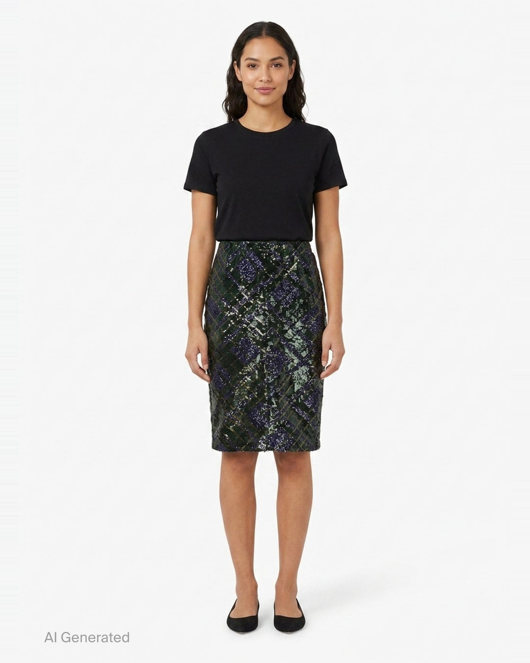 Sequin Tartan Pencil Skirt | N°21 | Club21 - front