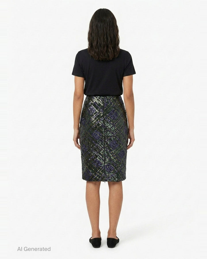 Sequin Tartan Pencil Skirt | N°21 | Club21 - back