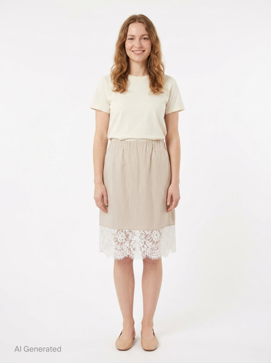 Striped Lace Hem Skirt | N°21 | Club21 - front