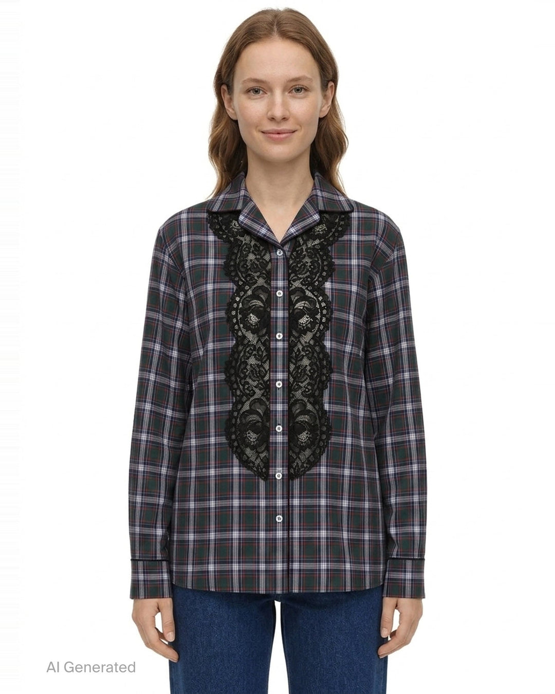 Tartan Lace Trim Shirt | N°21 | Club21 - front