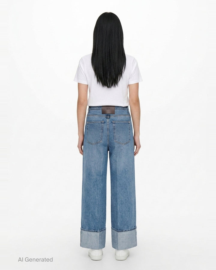 Wide Leg Cuffed Jeans | N°21 | Club21 - back