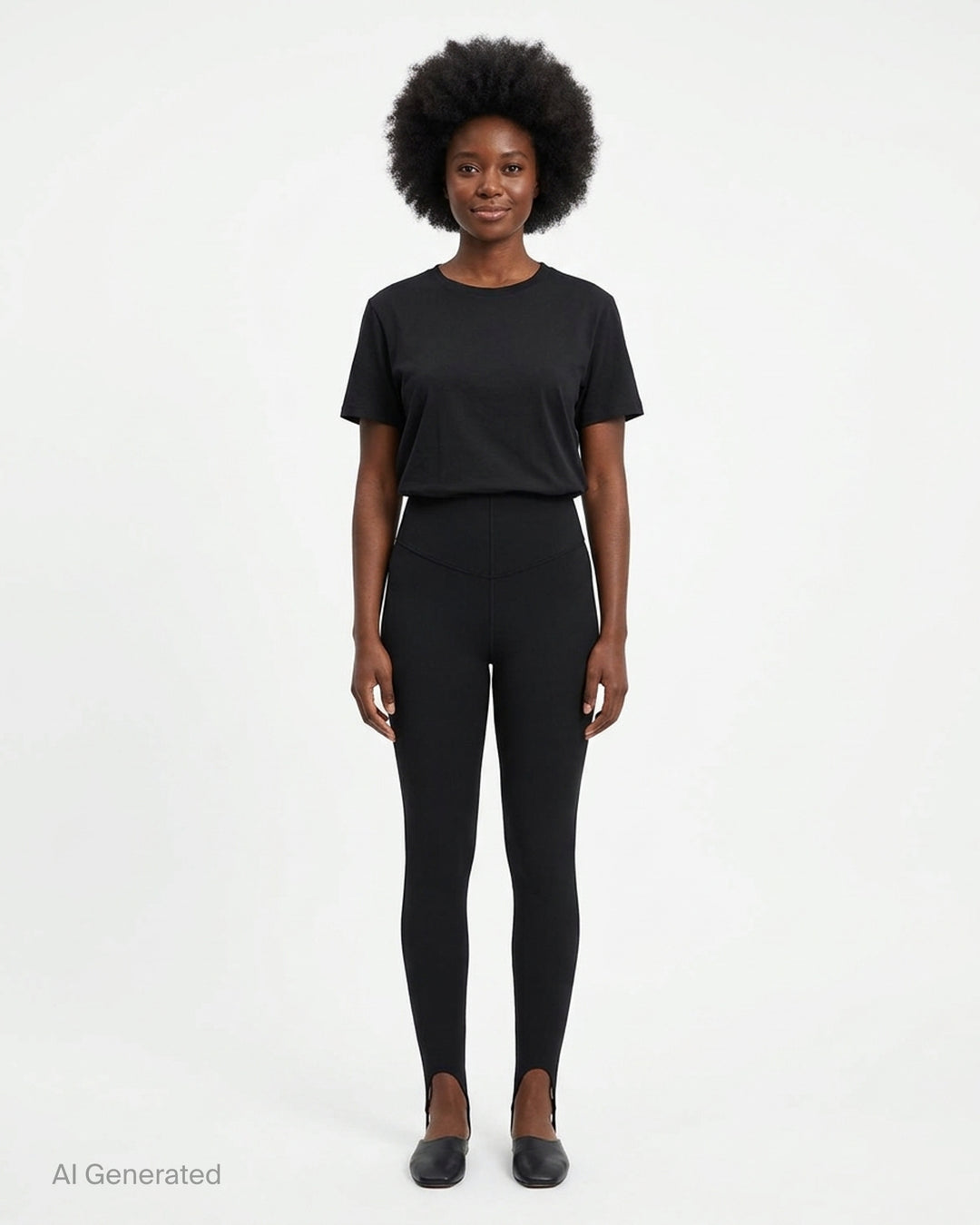Navy high-waisted stirrup leggings from Nike x Jacquemus with a contoured waistband, shown from the front - front