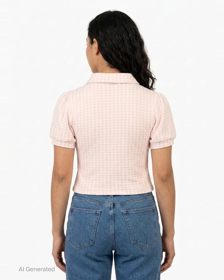 Candy Gingham Polo Top | Nineties | Club21 - back