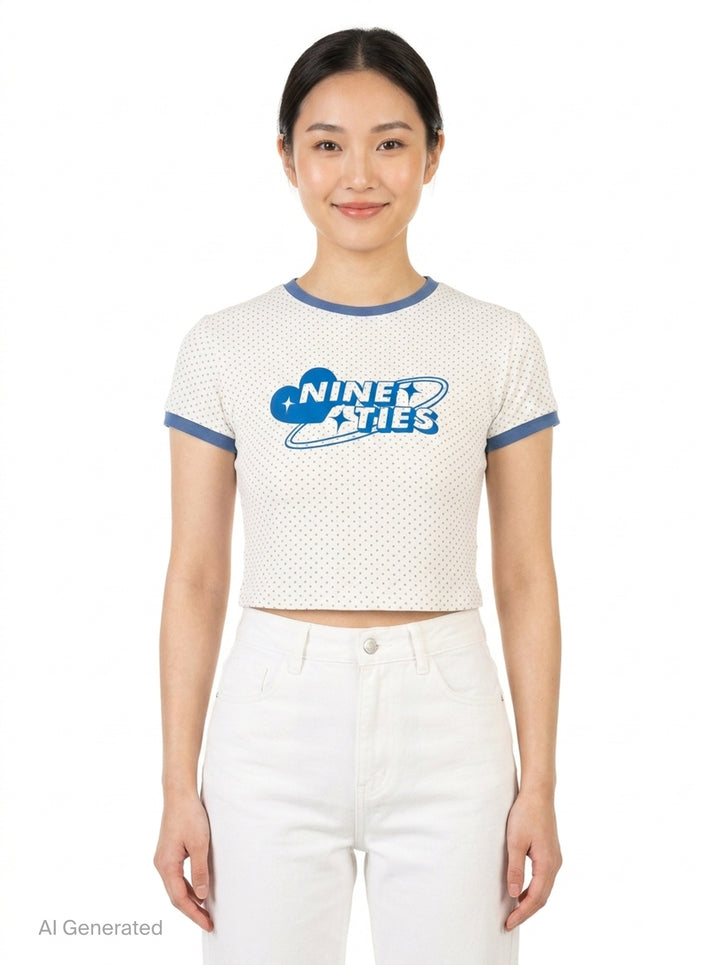 Crop Bestie Polka Dot Tee | Nineties | Club21 - front