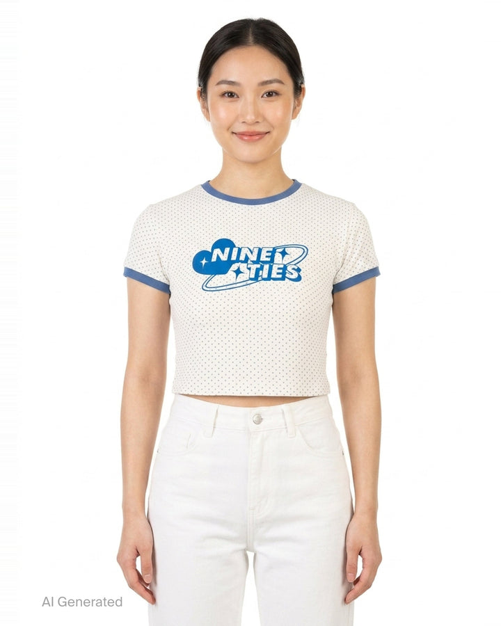 Crop Bestie Polka Dot Tee | Nineties | Club21 - front