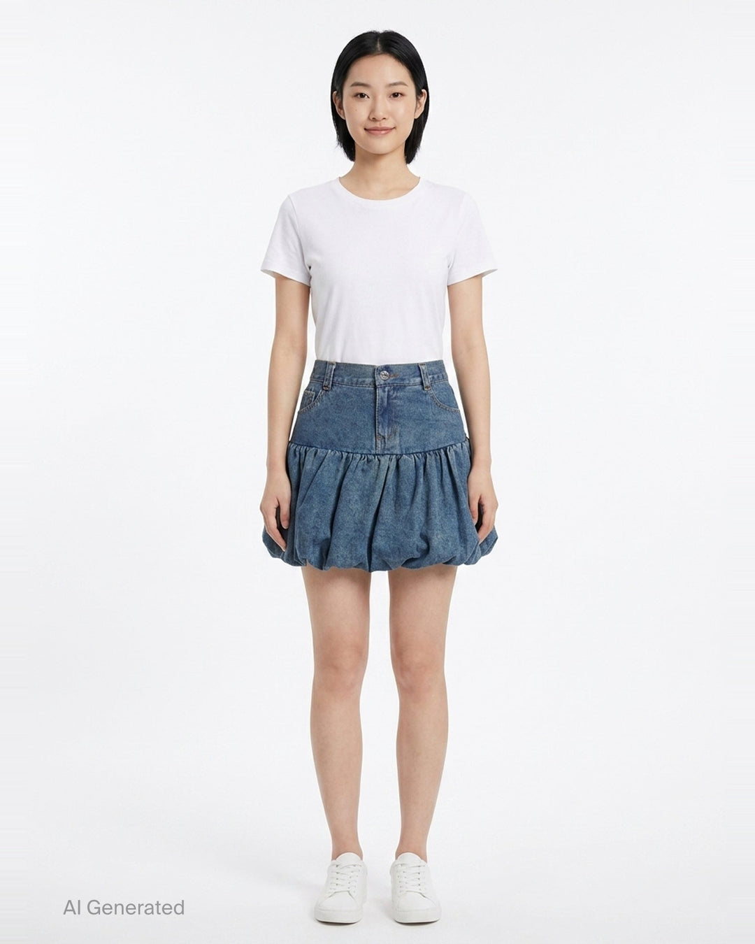 Denim Bubble Mini Skirt | Nineties | Club21 - front