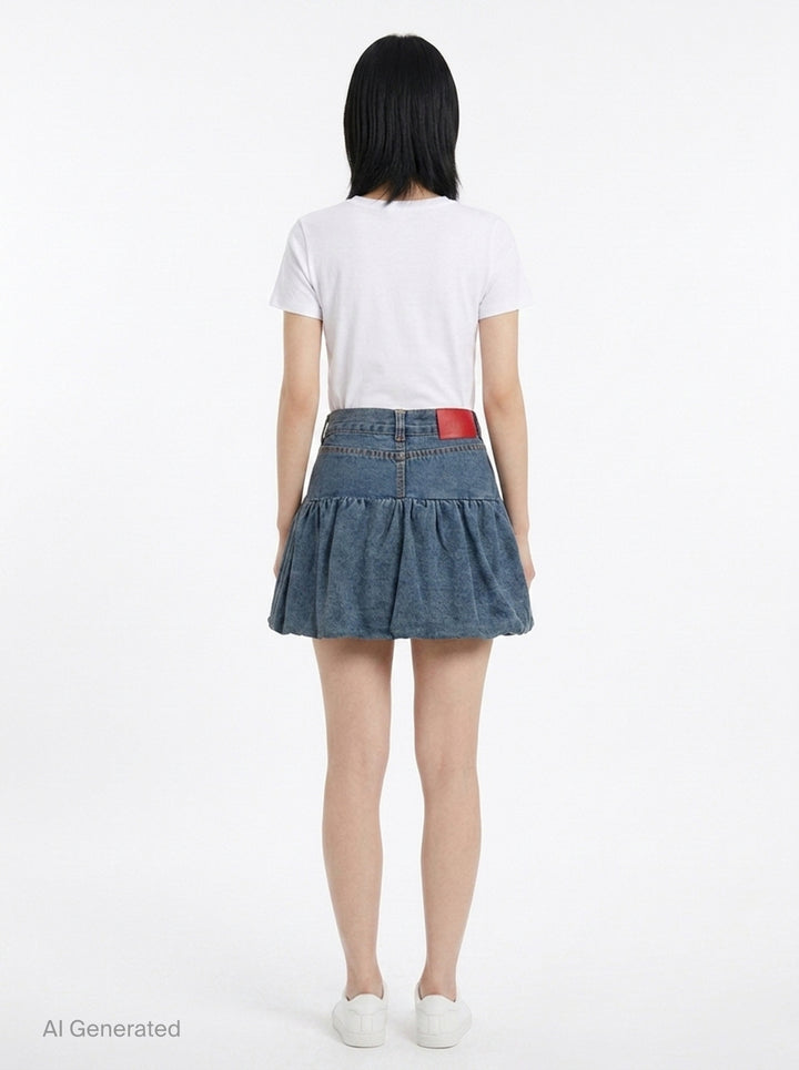 Denim Bubble Mini Skirt | Nineties | Club21 - back