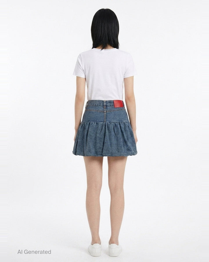 Denim Bubble Mini Skirt | Nineties | Club21 - back