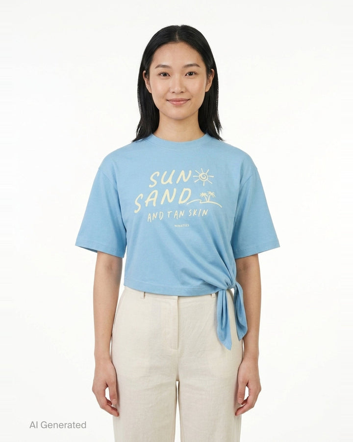 Sun Sand Tie-Front Tee | Nineties | Club21 - front