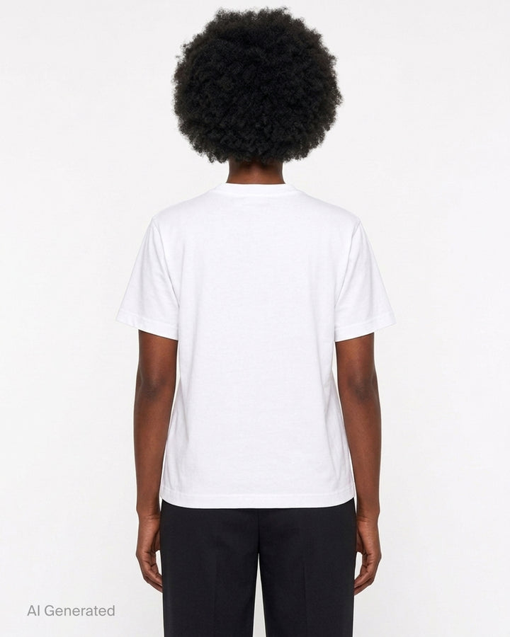 Noir Kei Ninomiya black cotton ponte tee with three dimensional bow appliqués and star-cut panels cascading diagonally down the front - back