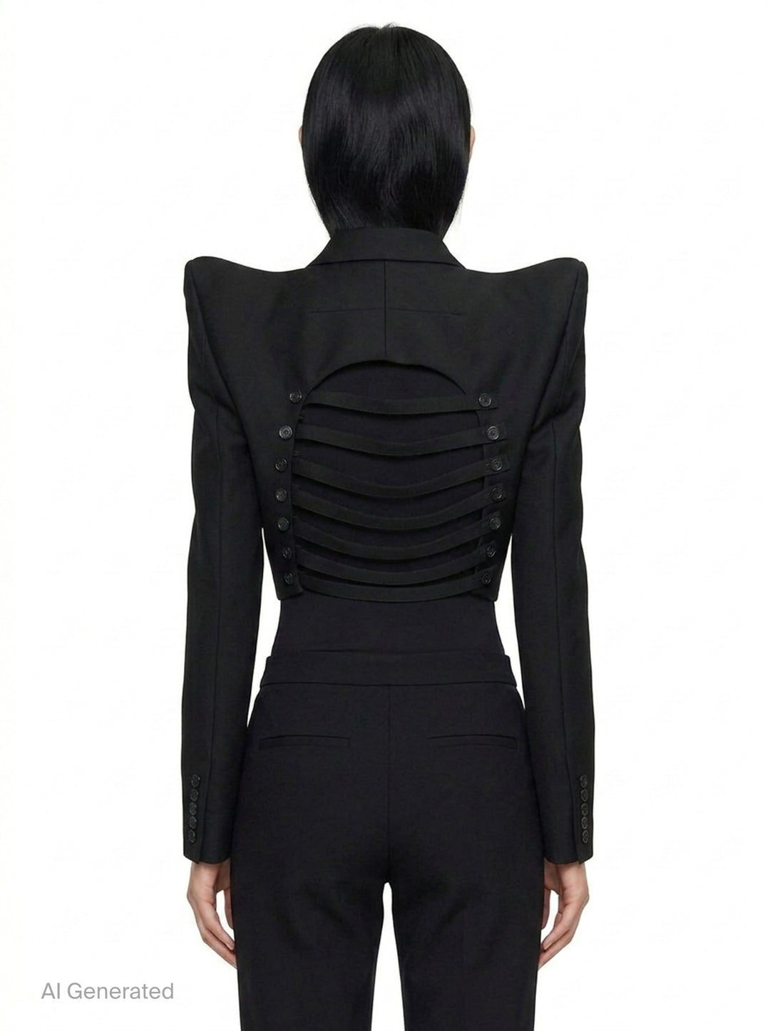 Cropped Slashed Front Jacket | Noir Kei Ninomiya | Club21 - back