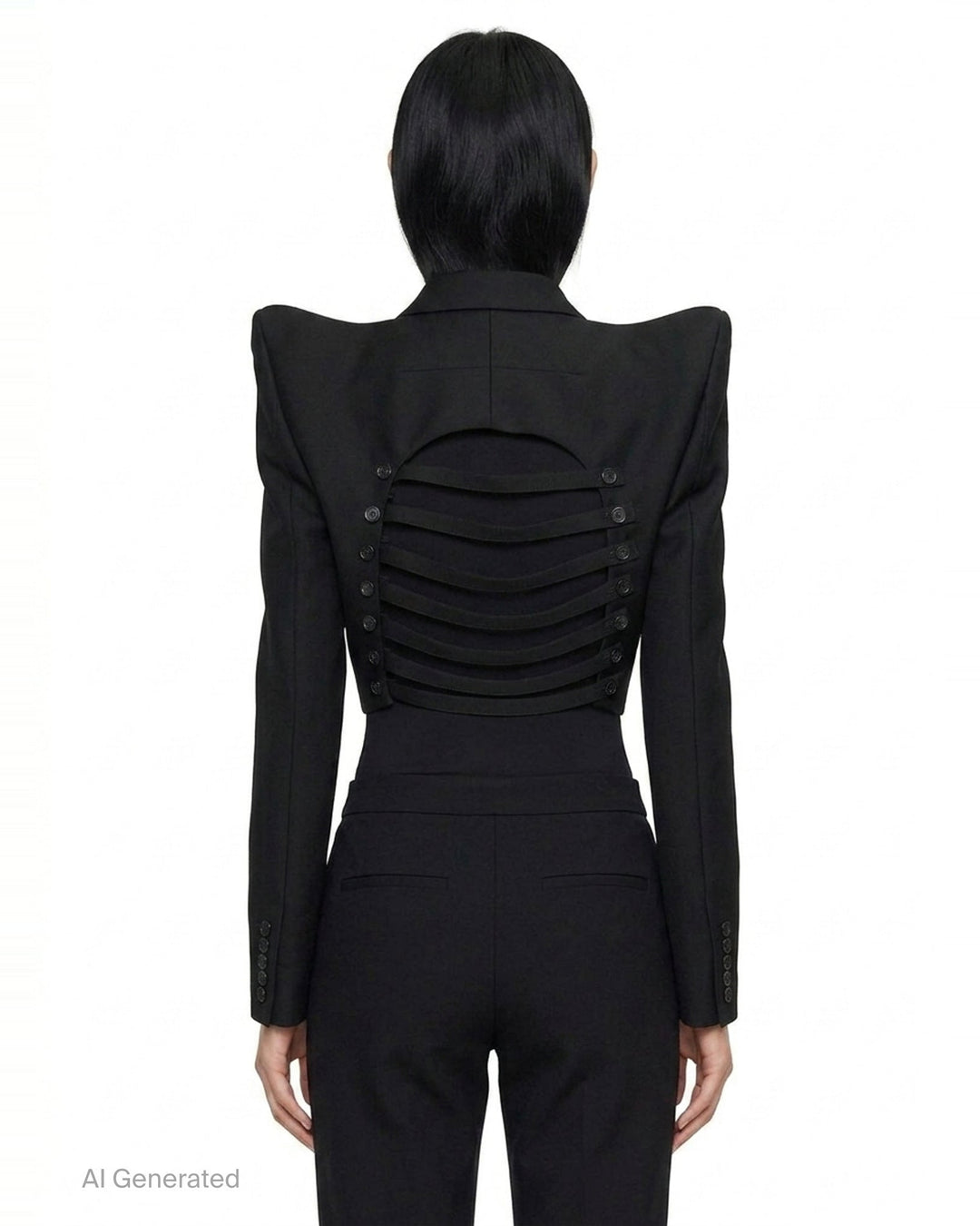 Cropped Slashed Front Jacket | Noir Kei Ninomiya | Club21 - back