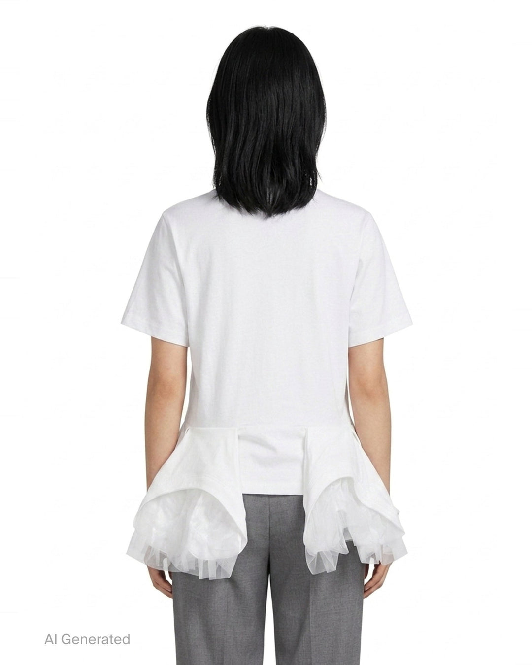 Layered Ruffle Peplum Tee | Noir Kei Ninomiya | Club21 - back