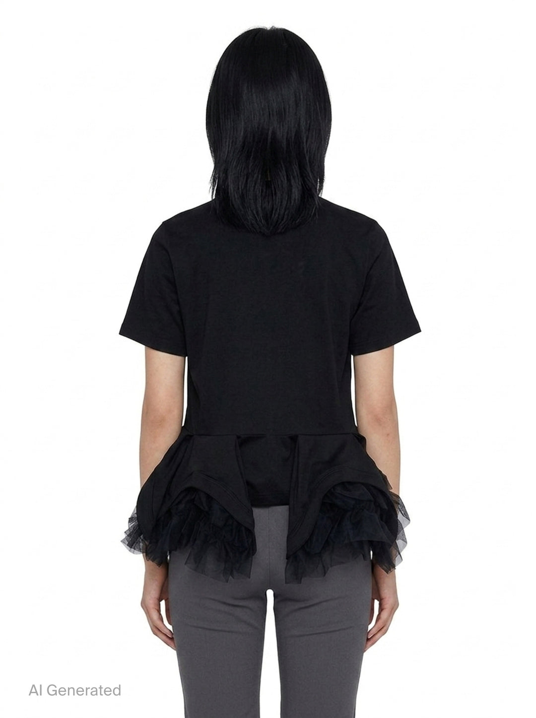Layered Ruffle Peplum Tee | Noir Kei Ninomiya | Club21 - back