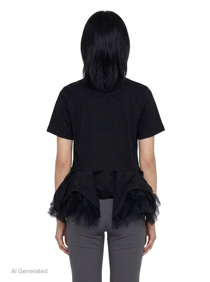 Layered Ruffle Peplum Tee | Noir Kei Ninomiya | Club21 - back